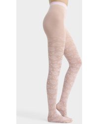 Simon's - Rose Lace Sheer Pantyhose Exclusive Collection From Italy - Lyst