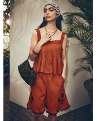 Icône - Embroidered Flowers Ruffled - Lyst