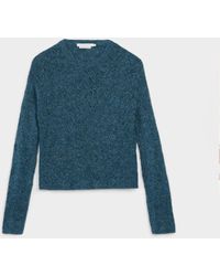 Contemporaine - Touch Of Wool Openwork Fuzzy Sweater - Lyst