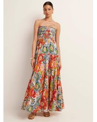 Icône - Smocked Bust Tiered Maxi Dress - Lyst