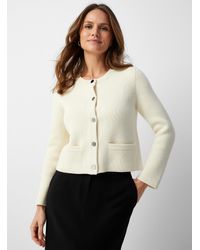 Theory - Wool And Cashmere Cropped Cardigan - Lyst