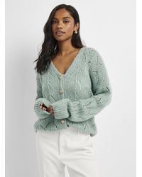 Contemporaine - Touch Of Wool And Mohair Loose Openwork Cardigan - Lyst