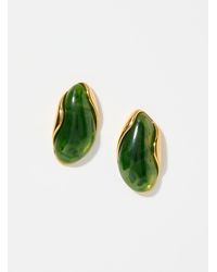 Simon's - Gold Gemstone Large Earrings - Lyst