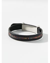 Paul Smith - Striped Leather Wrap Bracelet - Lyst