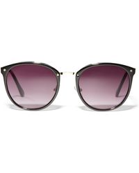 Simon's - Metal Accent Round Sunglasses - Lyst