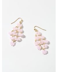 Simon's - Pink Flower Earrings - Lyst