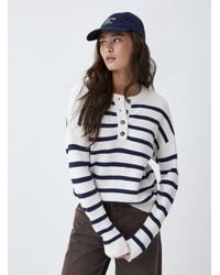 Twik - Striped Henley Collar Sweater - Lyst