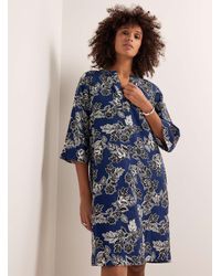 Contemporaine - Organic Linen Floral Sketch Dress - Lyst