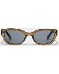 Simon's - Solid Translucent Oval Sunglasses - Lyst