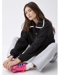 Twik - Scalloped Polo Collar Sweatshirt - Lyst