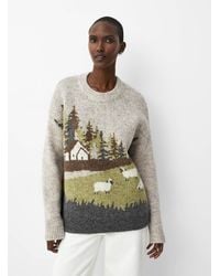 Contemporaine - Touch Of Wool Landscape Jacquard Sweater - Lyst
