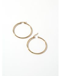 Simon's - Large Golden Hoops - Lyst