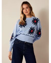 Benetton - Textured Flowers Sweater - Lyst