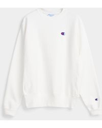 Champion C Logo Reverse Weave Sweatshirt - White