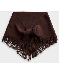 Simon's - Plush Fringed Triangular Scarf - Lyst