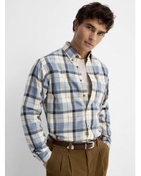 Le 31 - Burgundy Traced Check Shirt Regular Fit - Lyst