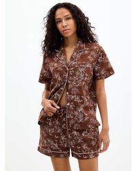 Miiyu - Tropical Expression Flowy Piped Pyjama Set - Lyst