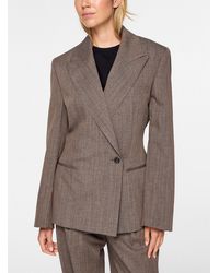 Rohe - Hourglass Heathered Taupe Wrap Blazer - Lyst