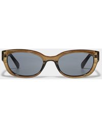 Simon's - Solid Translucent Oval Sunglasses - Lyst