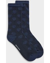 Simon's - Embossed Heart Socks - Lyst