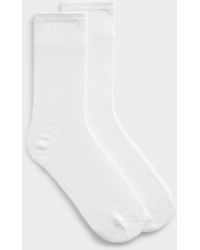 Simon's - Finely Ribbed Socks - Lyst