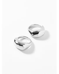Pilgrim - Solid Dome Adjustable Rings Set Of 2 - Lyst