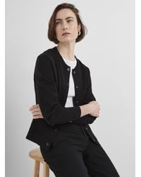 Contemporaine - Snap Buttons Black Cardigan - Lyst