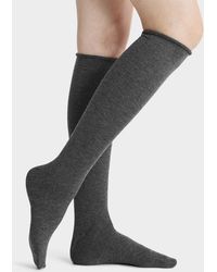 Simon's - Solid Merino Wool Blend Knee - Lyst