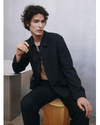 SELECTED - Minimalist Soft Twill Shacket - Lyst