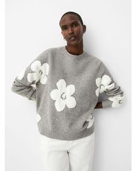 Contemporaine - Floral Brushed Jacquard Sweater - Lyst