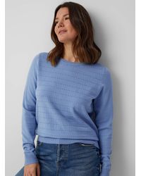 Fransa - Openwork Stripes Lightweight Sweater - Lyst