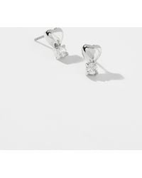 Simon's - Shimmery Heart Earrings - Lyst