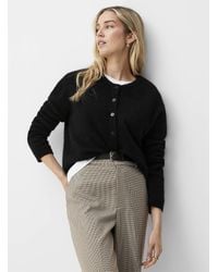 Contemporaine - Mixed Wool Fuzzy Knit Cardigan - Lyst