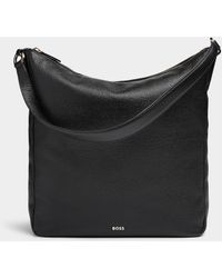 BOSS - Alyce Pebbled Leather Square Saddle Bag - Lyst