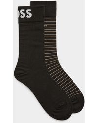 BOSS - Solid And Striped Dress Socks 2 - Lyst