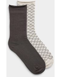 Simon's - Solid/checks Socks 2 - Lyst