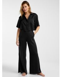 Lunya Pure Silk Fluid Pajama Set - Black