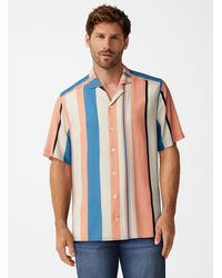 Le 31 - Vertical Stripe Camp Shirt Comfort Fit - Lyst