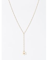Simon's - White Flower Lariat Chain - Lyst