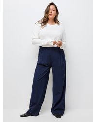 Contemporaine - Essential Touch Of Wool Pant Fit: Wide Leg, Mid Rise - Lyst