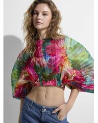 Icône - Colourful Bouquet Organza Pleated Blouse - Lyst