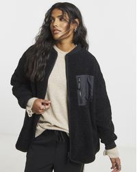 Simply Be - Borg Bomber With Nylon Pocket - Lyst