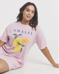 Simply Be - Amalfi Print Value T-Shirt Nightie - Lyst