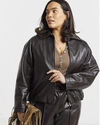 Simply Be - Bubble Hem Faux Leather Jacket - Lyst