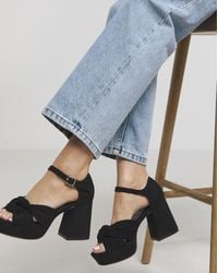 Simply Be - Knot Detail Platform Sandal Ex Wide Fit - Lyst