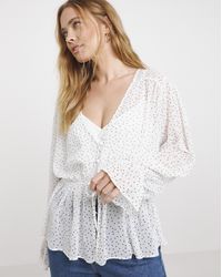 Simply Be - Sheer Tie Front Blouse - Lyst