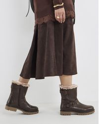 JD Williams - Leather Faux Fur Ankle Boot Ex Wide - Lyst