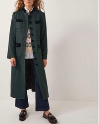 Monsoon - Viv Velvet Trim Military Coat - Lyst