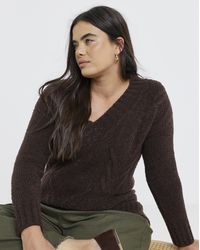 Simply Be - V-Neck Cable Boucle Tunic - Lyst