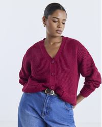 Simply Be - Waffle Knit Boyfriend Cardigan - Lyst